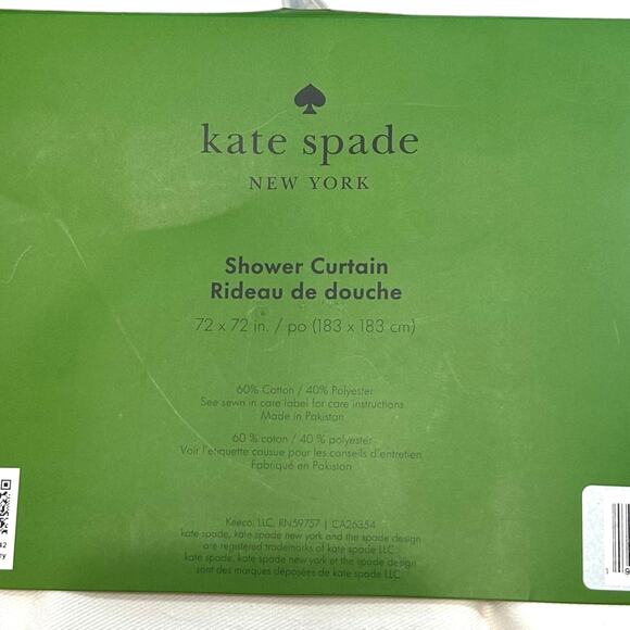 Kate Spade Leopard Head Toss Shower Curtain NWT Sz 72in x 72in Animal Print Bow - Picture 5 of 5